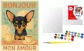 Malowanie po numerach - Plakat Poranek z chihuahua - tantis.pl