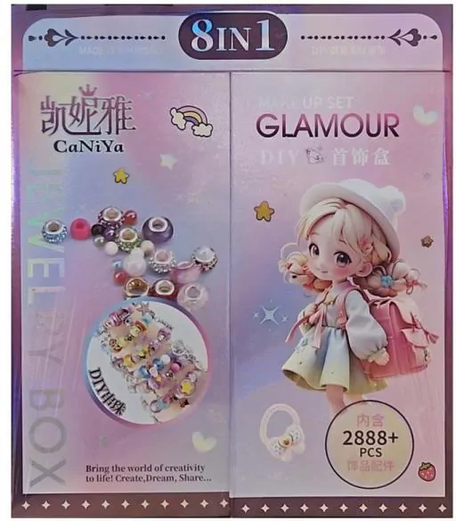 Koraliki do tworzenia bransoletek w pudełku DIY 8w1 2888el. - tantis.pl