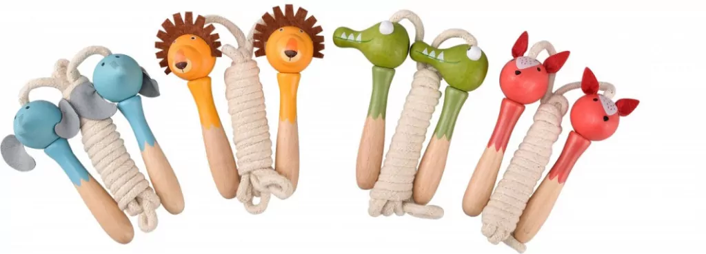 Skakanka z drewnanym uchwytem Zwierzaki - tantis.pl