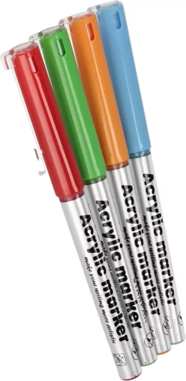 Marker akrylowy w pędzelku 4 kolory - tantis.pl