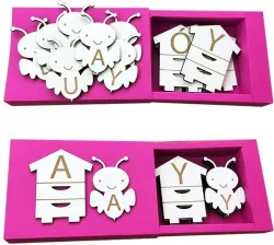 Samogłoski - pszczółki i ule (duże litery)