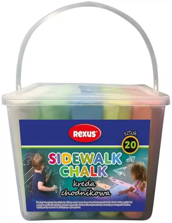 Kreda chodnikowa w plastikowym wiaderku 20 kolorów - tantis.pl
