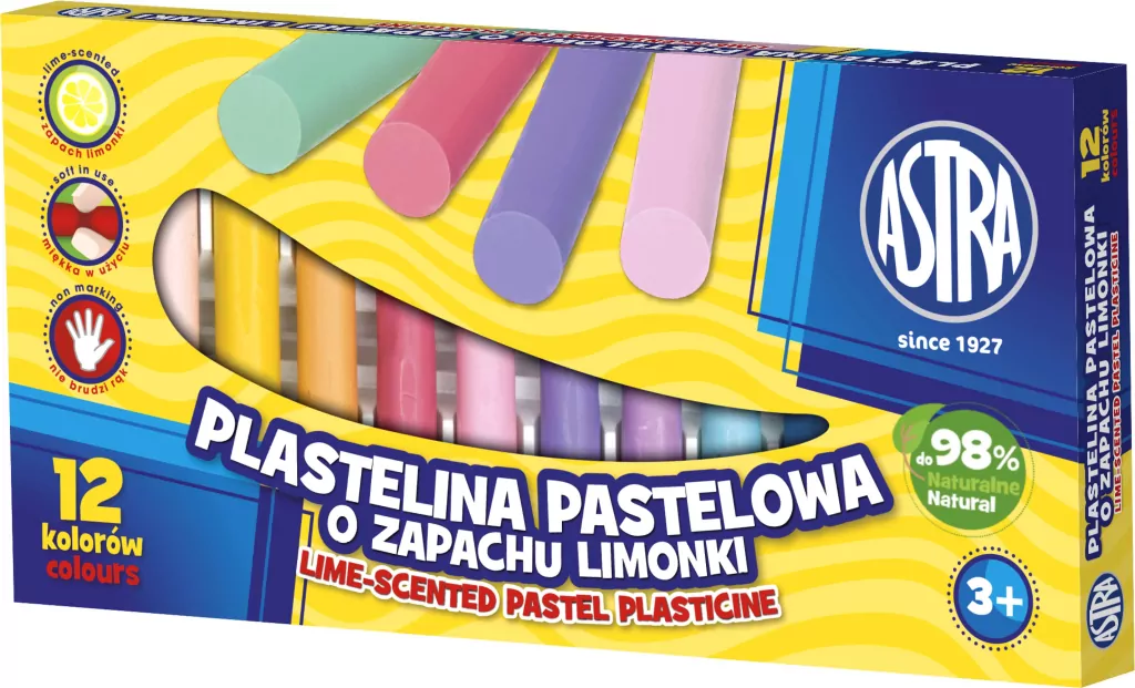 Plastelina pastelowa o zapachu limonki. 12 kolorów. - tantis.pl