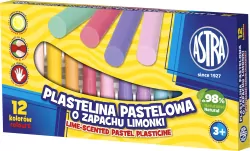 Plastelina pastelowa o zapachu limonki. 12 kolorów.
