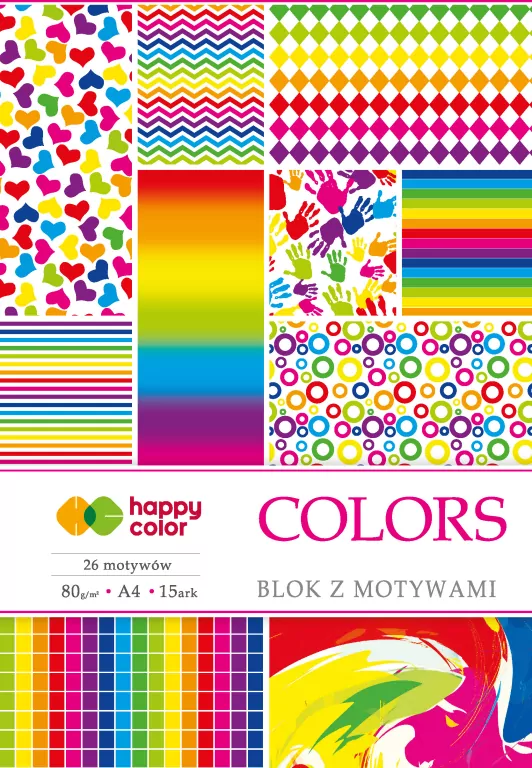 Blok A4/10 z motywami Colors Happy Color - tantis.pl