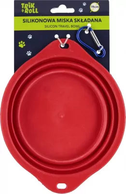 Miska silikonowa składana czerwona 19cm