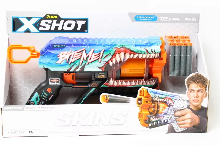 *****ZURU X-SHOT SkinsGriefer wyrzutnia12s 36561B - tantis.pl