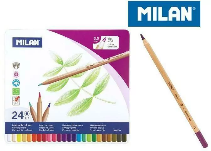 Kredki ołówkowe sześciokątne 24 kolory MILAN - tantis.pl
