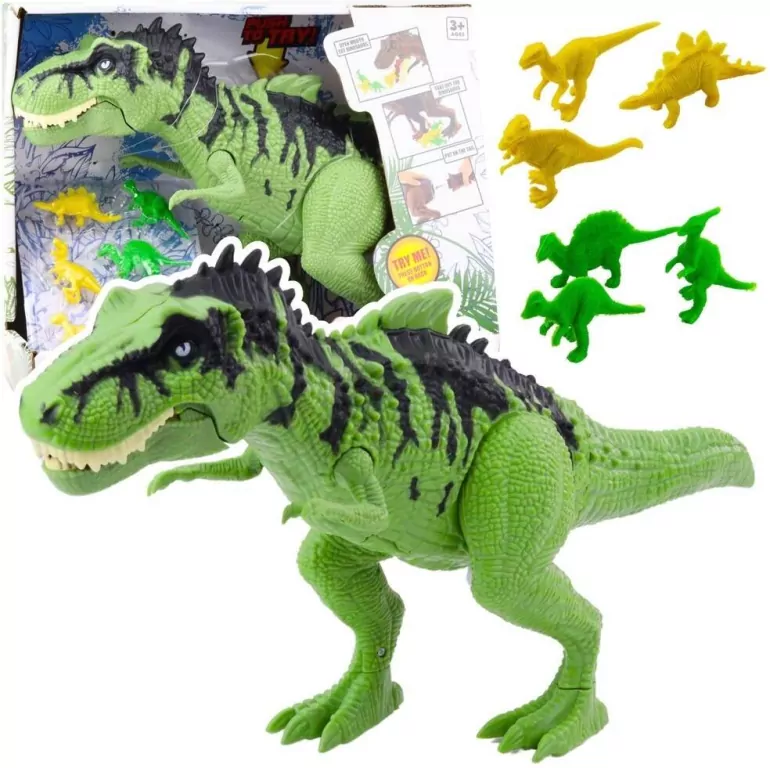 Dinozaur z małymi figurkami ruchomy i z dźwiękiem - tantis.pl