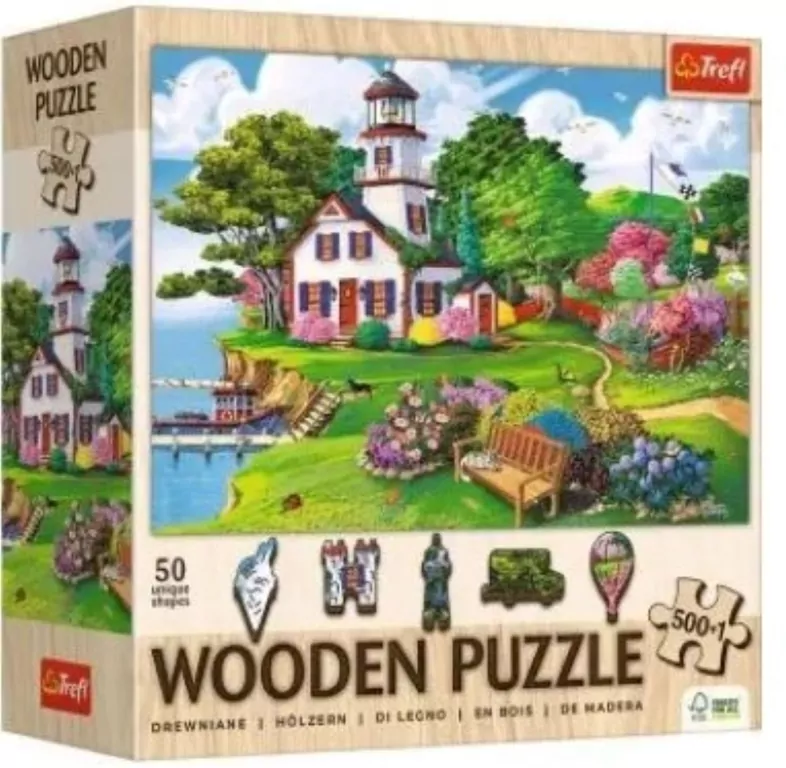 Puzzle drewniane 500+1 Letnia przystań TREFL - tantis.pl