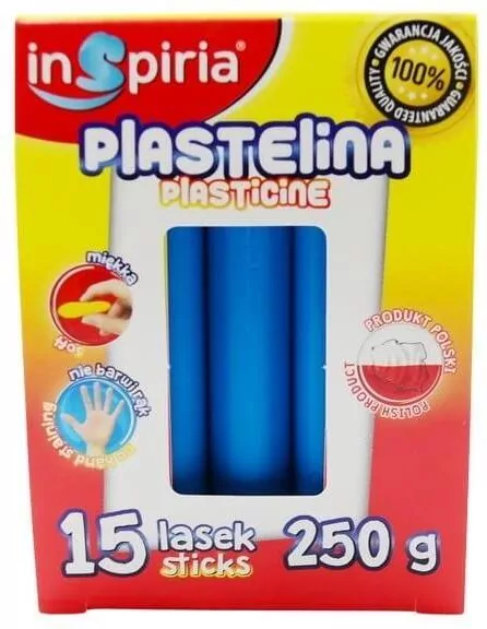 Plastelina niebieska 15 lasek, 250g - tantis.pl