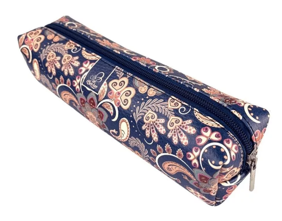 Piórnik prostokąt Paisley kwiaty blue - tantis.pl