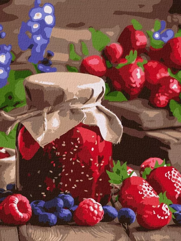 Malowanie po numerach - Dżem malinowy 30x40cm - tantis.pl