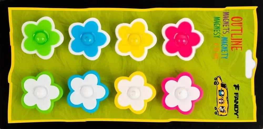 Magnesy Outline kwiaty 8szt - tantis.pl
