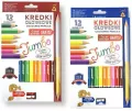 Kredki ołówkowe Jumbo trójkątne 12 kolorów z temperówką, mix - tantis.pl