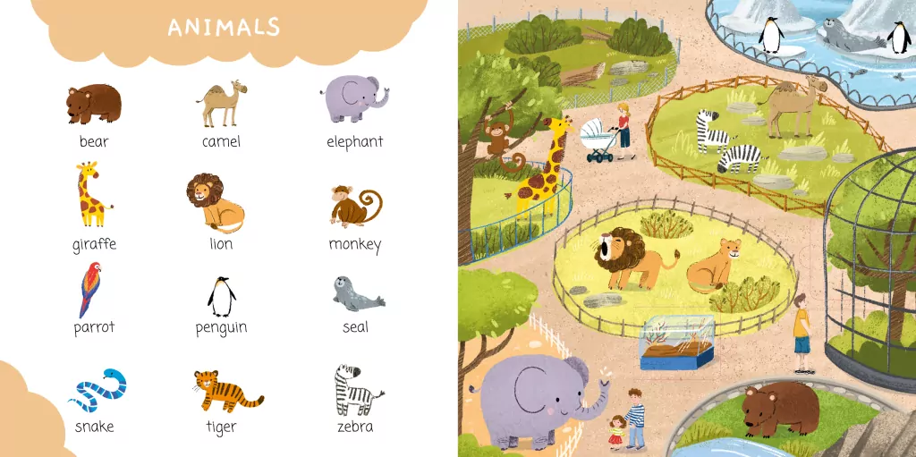 Czegoś tu brakuje... Moje pierwsze angielskie słówka. Edukacyjna książeczka z okienkami - tantis.pl