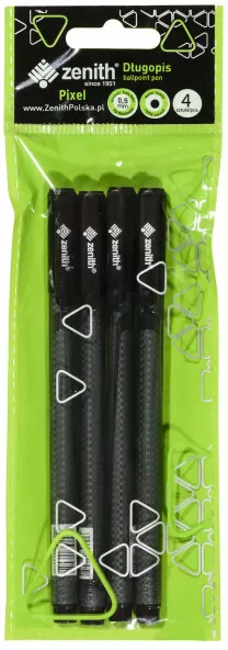 Długopis 0,5mm. Zenith pixel. Czarny 4 sztuki - tantis.pl