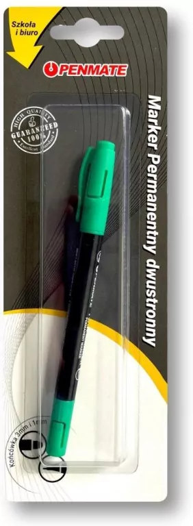 Marker permanentny dwustronny zielony PENMATE - tantis.pl