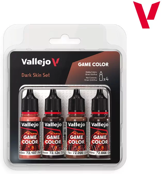Vallejo: 72.387 - Game Color - Dark Skin Set (4x18 ml) - tantis.pl