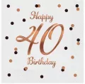Serwetki B&C Happy 40 Birthday białe 33x33cm 20szt - tantis.pl