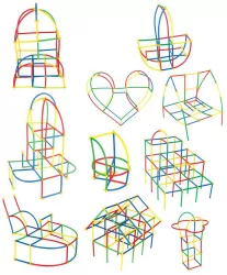 Klocki słomki, 110 elementów