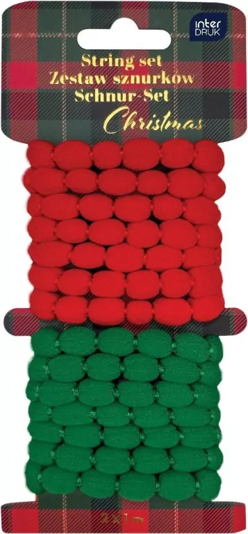 Zestaw sznurków ozdobnych 2x1m Christmas - tantis.pl