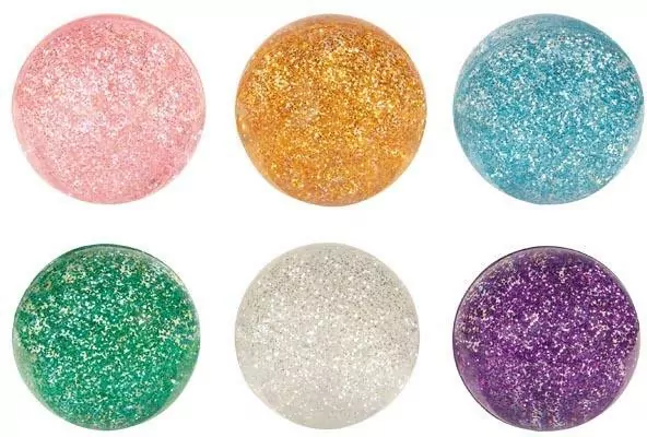 Gumowe piłeczki z brokatem. Mix - tantis.pl