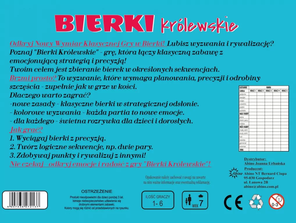 Bierki Królewskie ABINO - tantis.pl