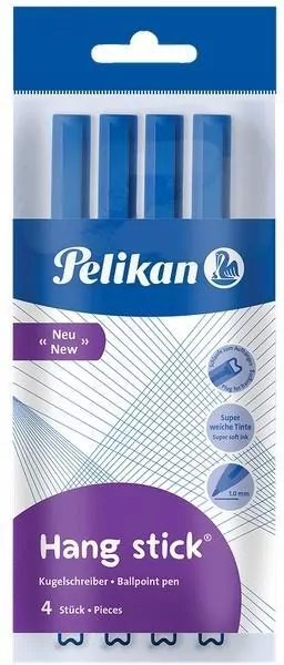 Długopis Hang Stick 1mm niebieski 4szt PELIKAN - tantis.pl
