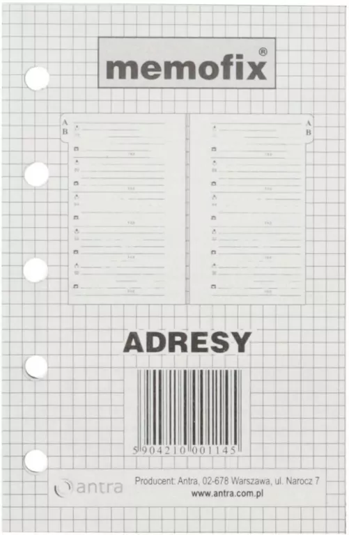 Wkład do organizera MEM/M Adresy ANTRA - tantis.pl