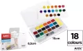 Farba akwarelowa z pędzlem wodnym 18 kolorów - tantis.pl