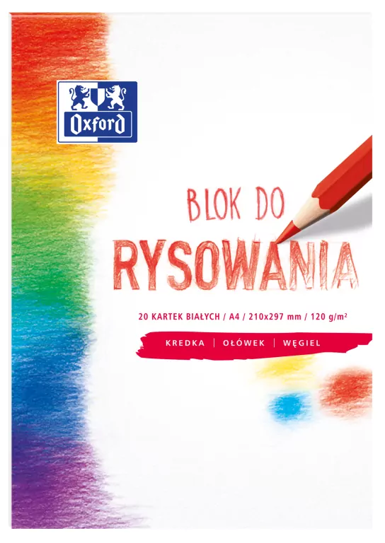 Blok rysunkowy Oxford A4 20k 120g biały - tantis.pl