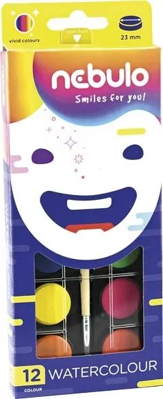 Farby akwarelowe 12 kolorów NEBULO - tantis.pl