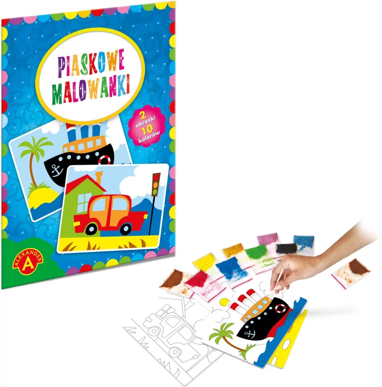 Piaskowe malowanki. Statek, samochód - tantis.pl
