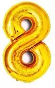 Balon foliowy złoty cyfra 8, wys.81 cm BCF-955-8 - tantis.pl
