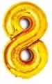 Balon foliowy złoty cyfra 8, wys.81 cm BCF-955-8 - tantis.pl