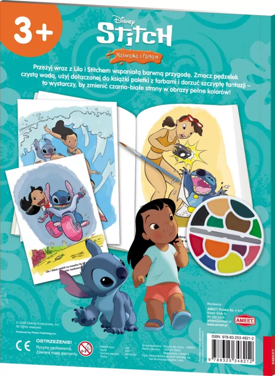 Disney Stitch. Malowanka z farbami - tantis.pl