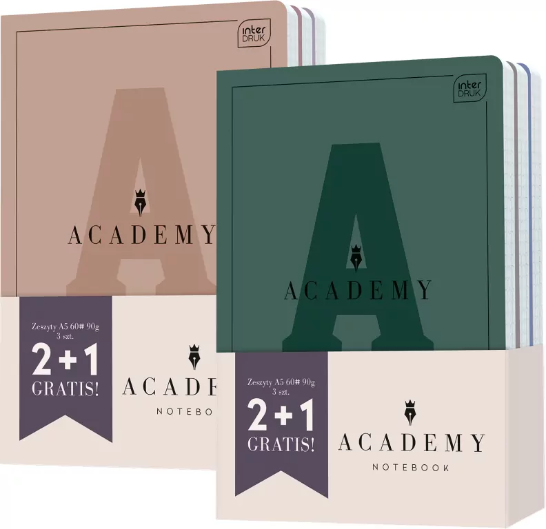 Zeszyt A5/60K kratka Academy 2+1 gratis - tantis.pl