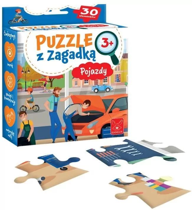 Puzzle z zagadką Pojazdy 3+ - tantis.pl