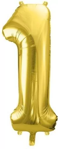 Balon foliowy cyfra 1 72cm jasny złoty - tantis.pl