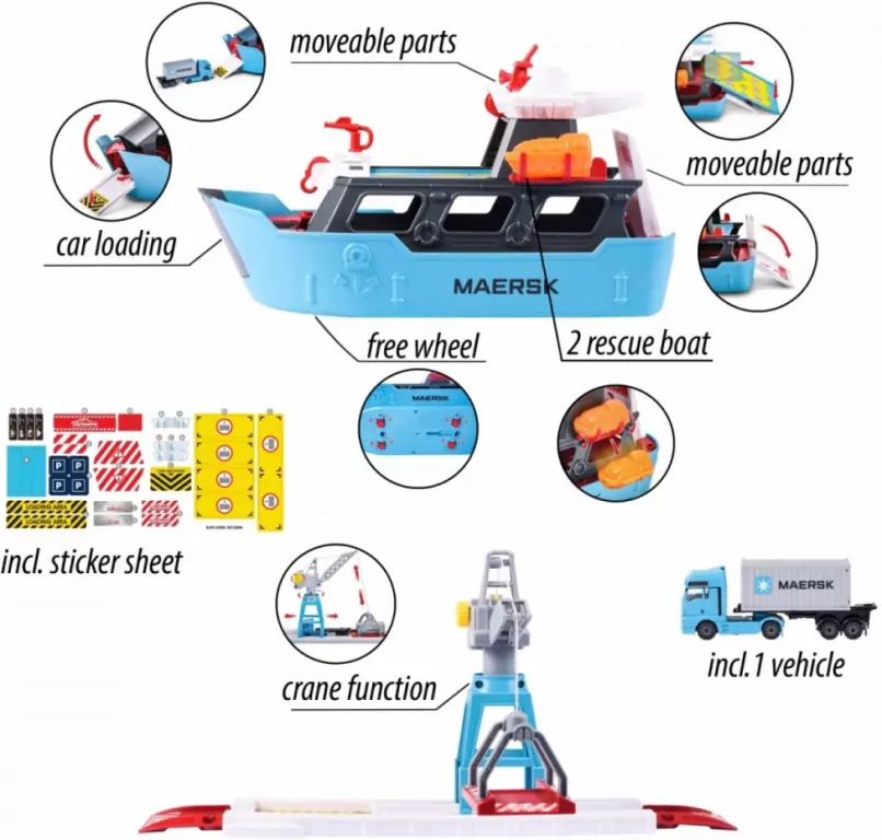 Majorette Maersk zestaw stacja portowa - tantis.pl