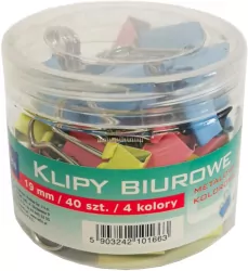 Klipy kolorowe 19mm, 40 sztuk
