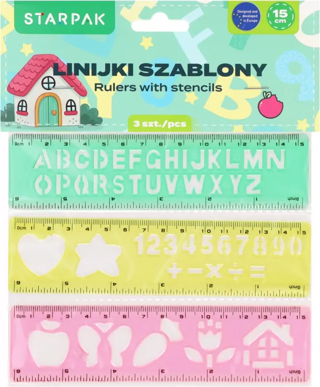 LINIJKA SZABLON 15CM KOL STK PBH 48/96 - tantis.pl