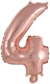 Balon foliowy mini cyfra 4 różowe złoto 32x40cm - tantis.pl