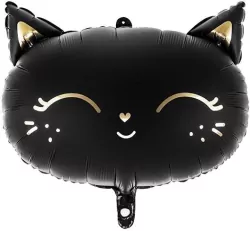 Balon foliowy 48x36cm. Kotek czarny