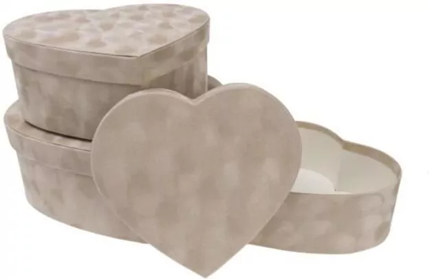 Pudełko Flower Box welur serce cofee ROZETTE - tantis.pl