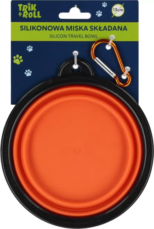 Miska silikonowa składana pomarańczowa 13cm - tantis.pl