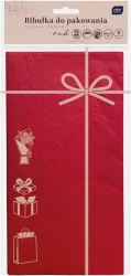 Bibułka do pakowania 50x70cm 5 arkuszy czerwona