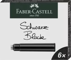 Naboje krótkie czarne FABER CASTELL