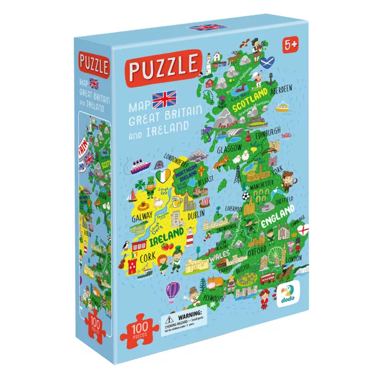 Puzzle 100. Mapa Wielkiej Brytanii i Irlandii - tantis.pl
